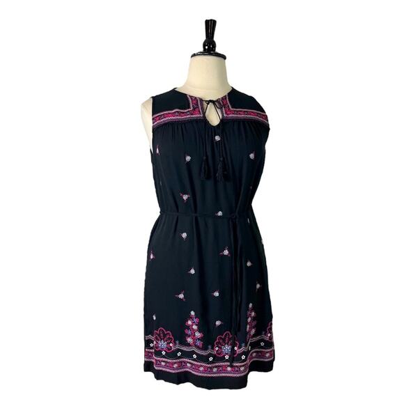 Kelly Renee Shift Tunic Dress Embroidered Bohemian Tassel New Women’s Size Large - Picture 1 of 12
